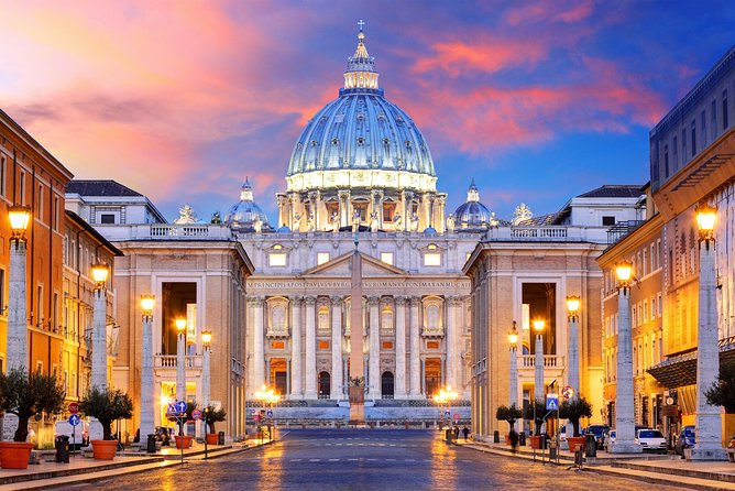 St. Peter's Basilica at dusk