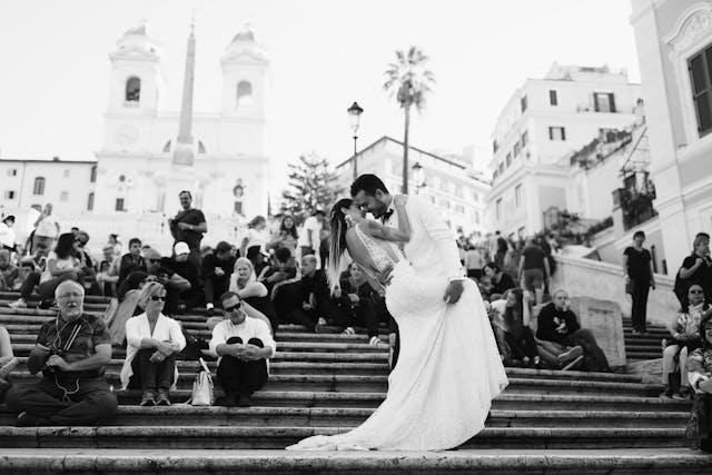 Wedding in Italy with bride and groom