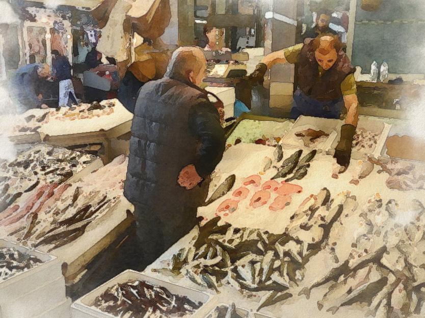 fish market in italy