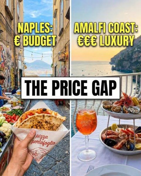 Southern Italy, Naples and Amalfi Coast price gap