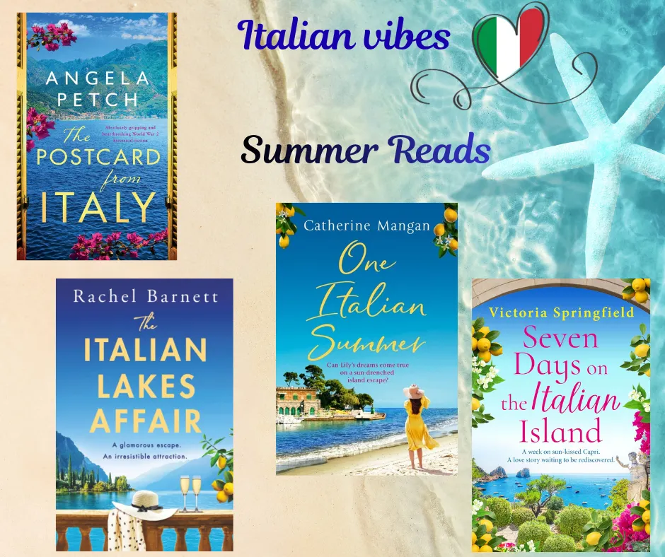 Set of books from different authors focusing on Italian Summer theme
